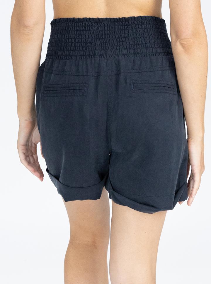 Maternity Tencel Summer Shorts - Navy back (4742888357991)