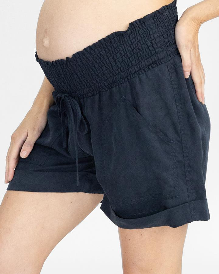 Maternity Tencel Summer Shorts - Navy (4742888357991)