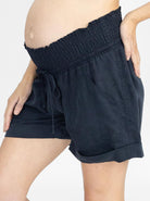 Maternity Tencel Summer Shorts - Navy (4742888357991)