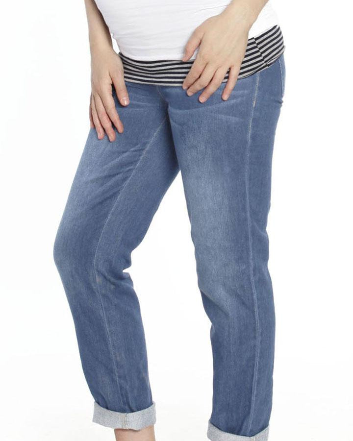 Maternity Boyfriend Jeans in Stretchy Cotton - Denim - Angel Maternity - Maternity clothes - shop online (129035862037)