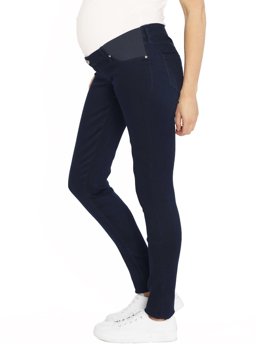Maternity Comfortable Stretch Slim Jeans in Navy maternity jeans (1568957038695)