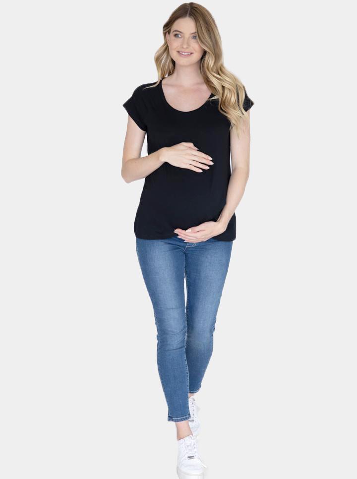 Maternity Over the Bump High Waist Slim Denim Jeans outfit (4513701888103)