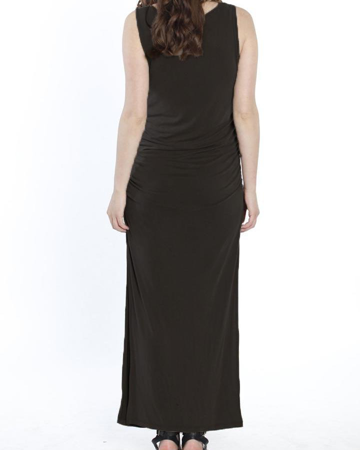 Maternity Classic Fitted Maxi Long Dress - Black - Angel Maternity - Maternity clothes - shop online (11766825749)