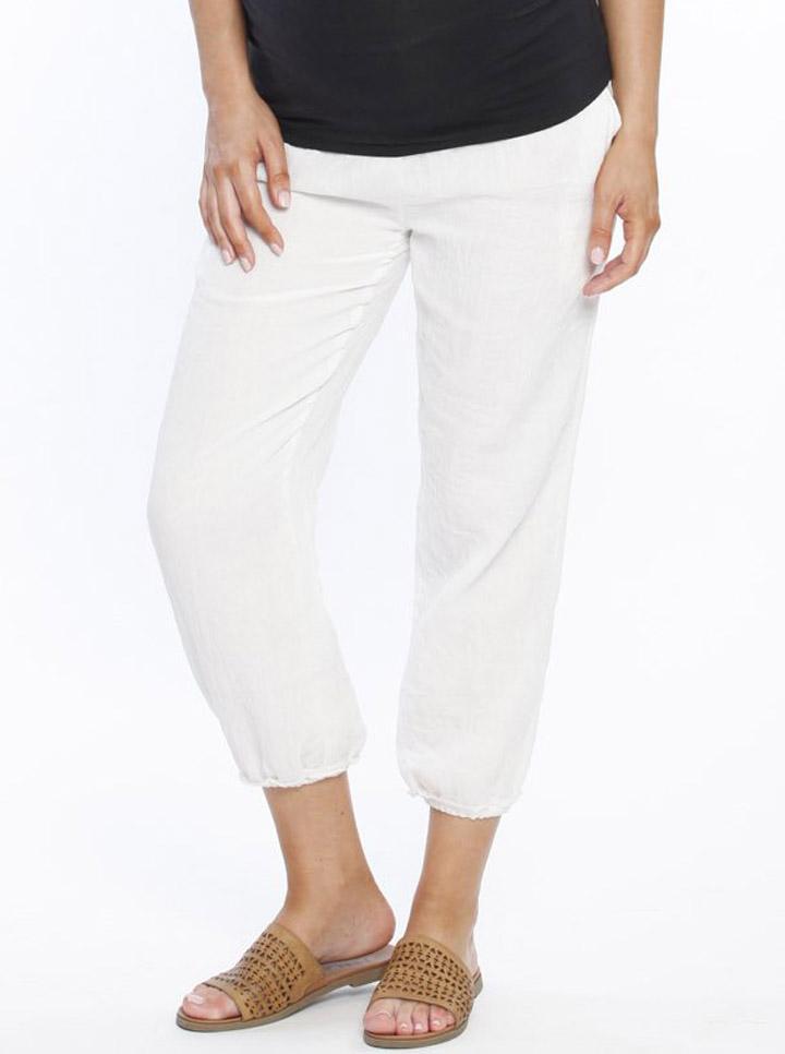 Maternity Comfortable Cotton Relax Pants - White - Angel Maternity - Maternity clothes - shop online (1562102136935)