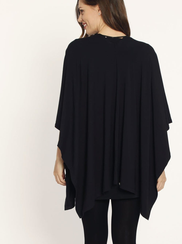 Maternity Long Waterfall Cape in Black - Angel Maternity - Maternity clothes - shop online (1595712045159)