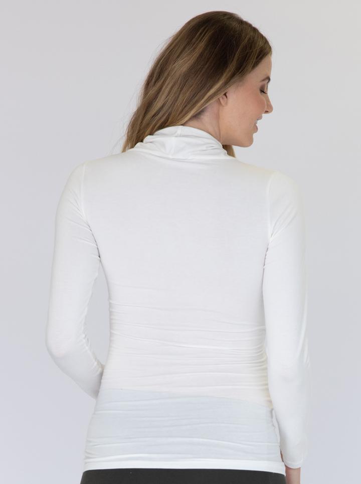 Maternity V-Neck Crossover Bamboo Long Sleeve Top - White - Angel Maternity - Maternity clothes - shop online (2242984345703)