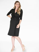 Maternity Classic Wrap Feeding Dress in Black - Angel Maternity - Maternity clothes - shop online (4704594493543)