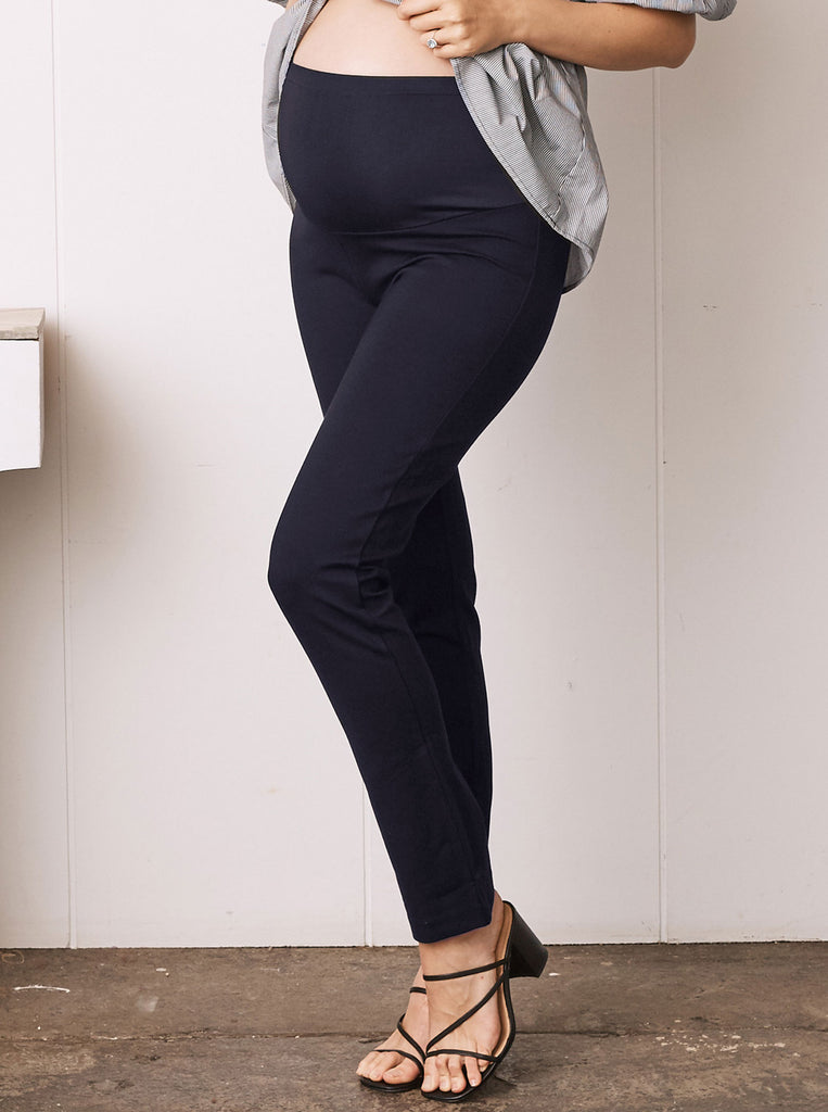 growing up belly Maternity working pants navy