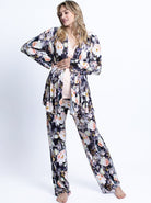 3 Piece Maternity Top & Pants Sleep Set - Floral - Angel Maternity - Maternity clothes - shop online (4657841438823)