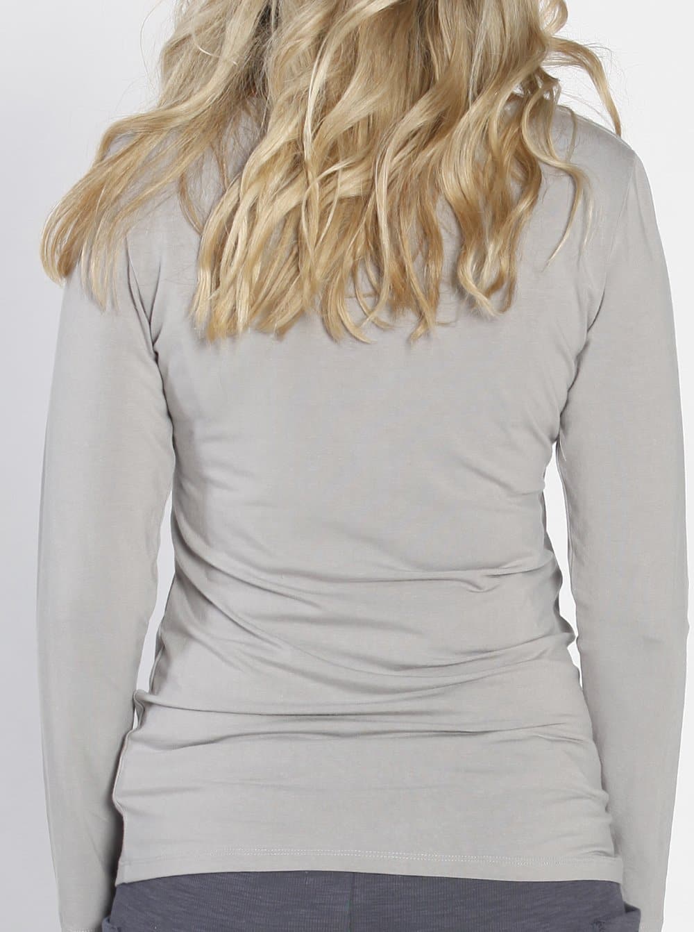 Busy Mummy Long Sleeve Bamboo Nursing Top in Grey back (780192972903)