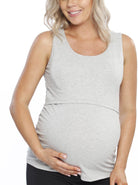 Maternity Busy Mummy Nursing Tank in Grey (1562137100391)
