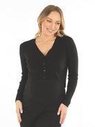 Maternity Long Sleeve Cardigan in Black - Angel Maternity - Maternity clothes - shop online (6588174237799)