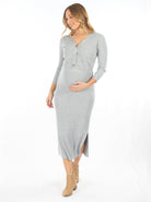 Maternity Long Sleeve Cardigan in Grey - Angel Maternity - Maternity clothes - shop online (6588162965607)
