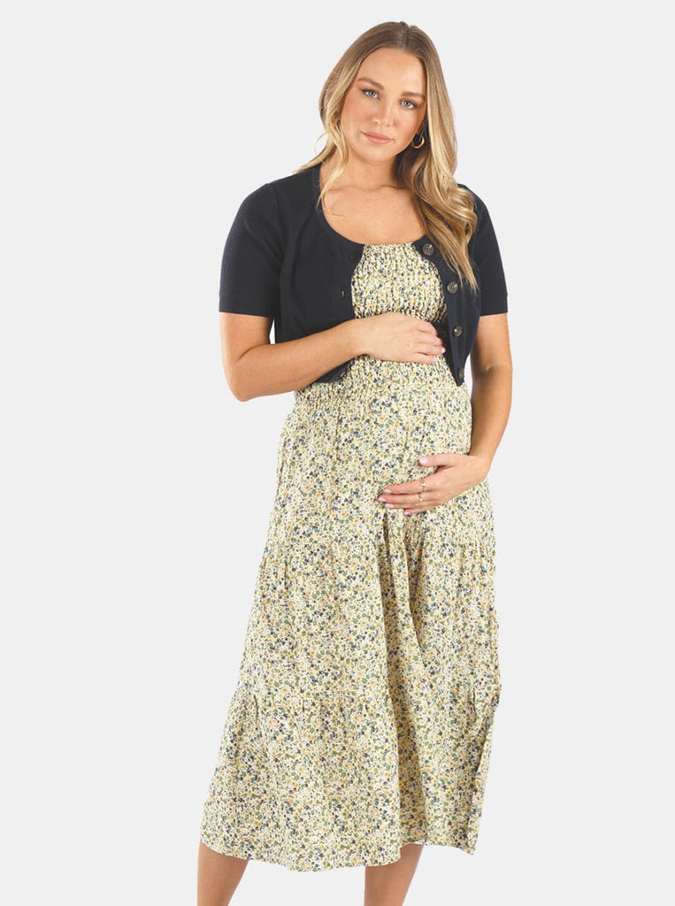 Short Sleeve Maternity Cardigan in Black - Angel Maternity - Maternity clothes - shop online (4696081268839)