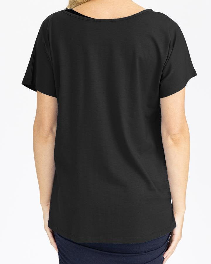 Reversible Maternity T-Shirt in Black back (4738782068839)