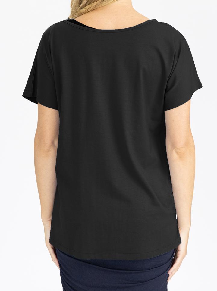 Reversible Maternity T-Shirt in Black back (4738782068839)