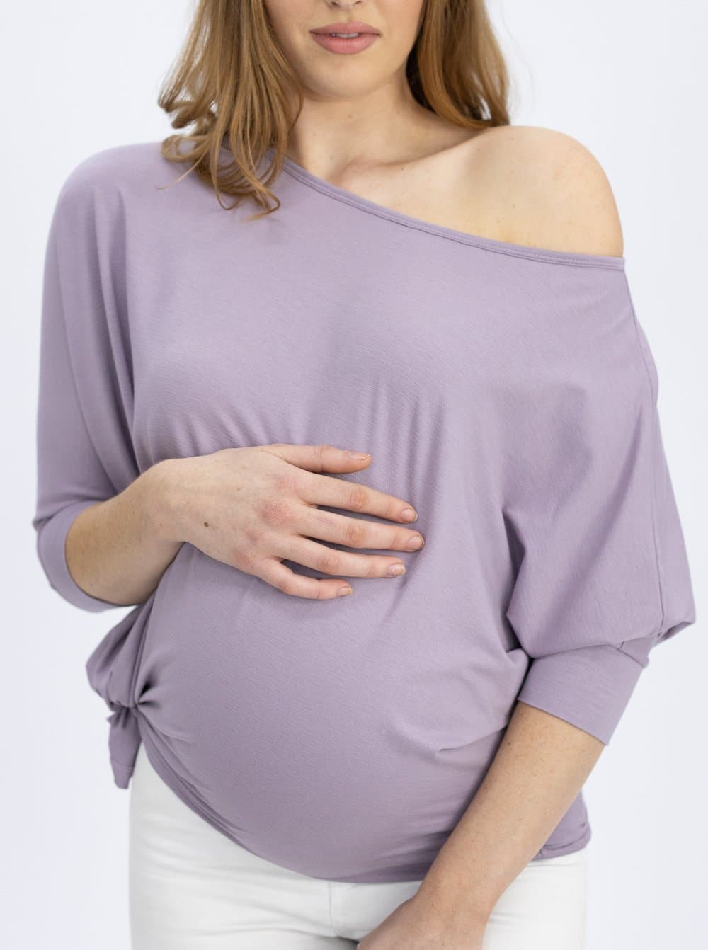 Maternity Loose Fit Oversize Tee - Purple - Angel Maternity - Maternity clothes - shop online (4696035459175)