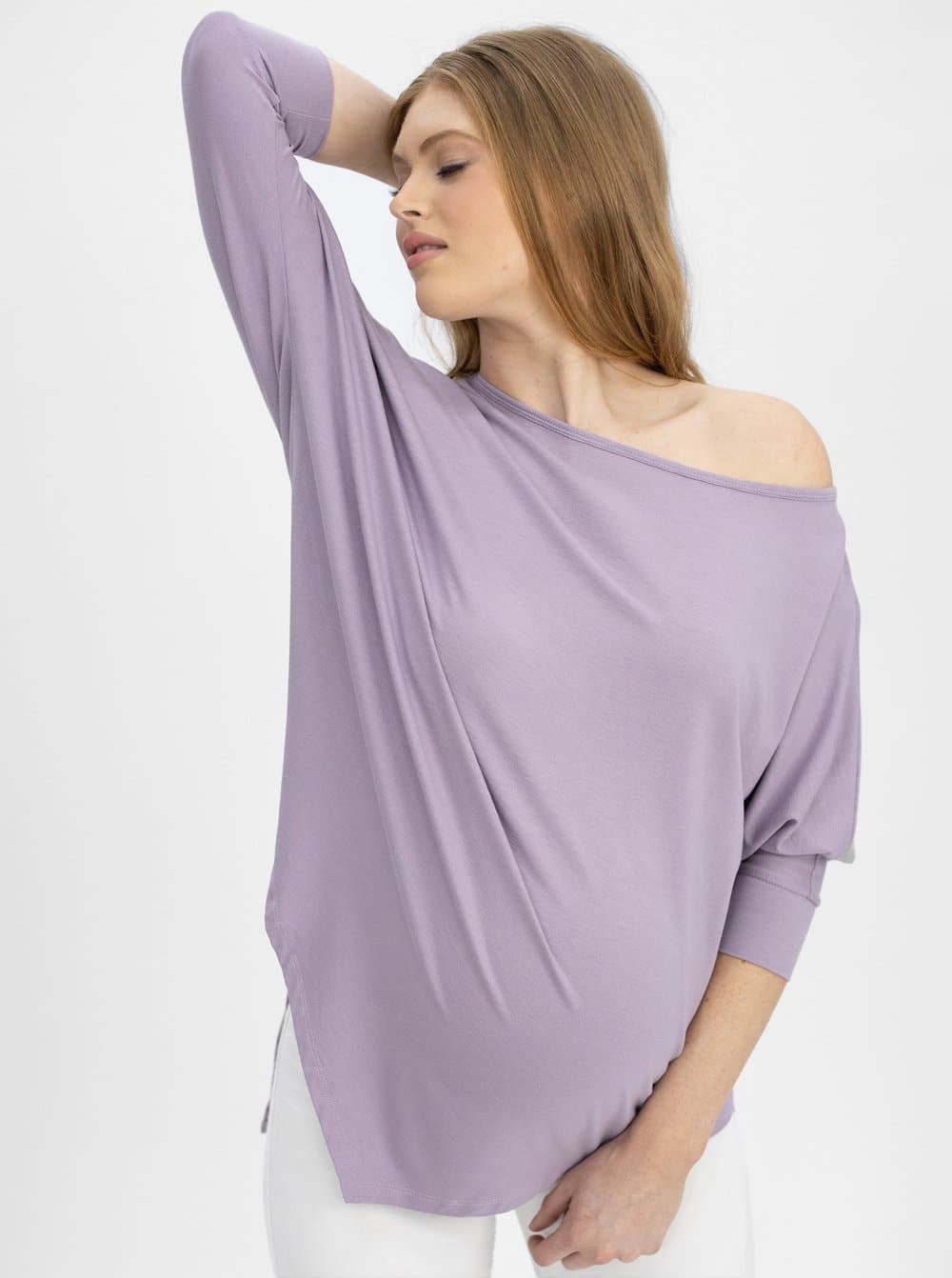 Maternity Loose Fit Oversize Tee - Purple - Angel Maternity - Maternity clothes - shop online (4696035459175)