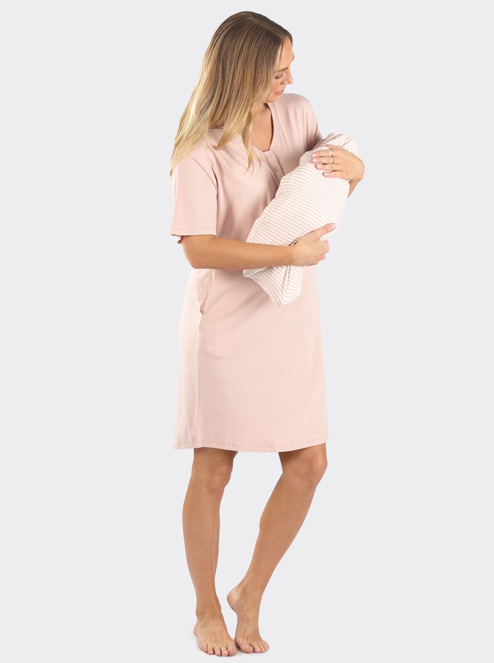 MAMA Before & After Pregnancy/Nursing Dress - Light pink - Ladies