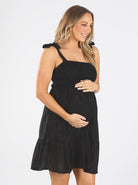 Gold Thread Maternity & Nursing Black Dress - Angel Maternity - Maternity clothes - shop online (6604000362599)