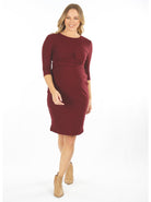 Maternity and Nursing Tie Knot Dress - Burgundy - Angel Maternity - Maternity clothes - shop online (6591229427815)
