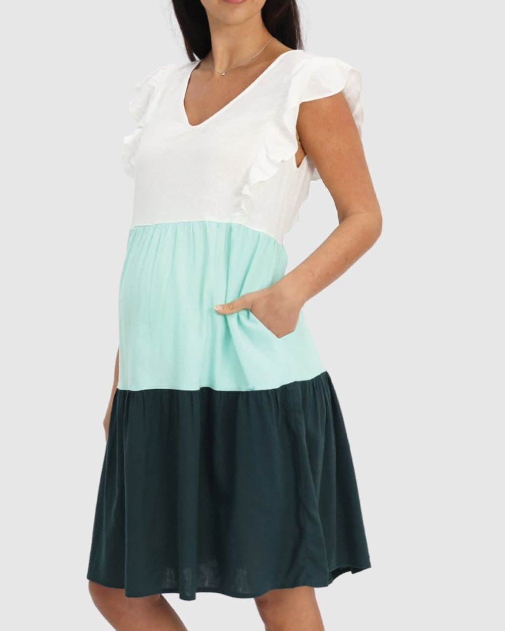 Maternity/Nursing Linen Dress - Angel Maternity - Maternity clothes - shop online (6584272420967)