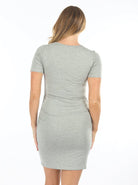 Maternity & Nursing short sleeve dress in Marl Grey - Angel Maternity - Maternity clothes - shop online (6604816056423)