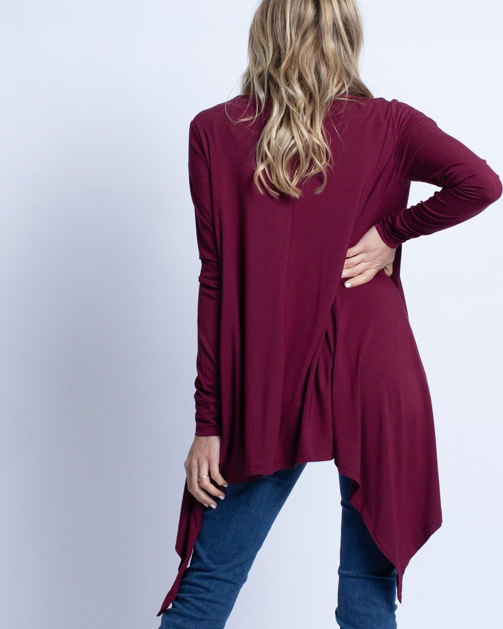Maternity Waterfall Long Cardigan - Red Burgundy - Angel Maternity - Maternity clothes - shop online (4617801334887)