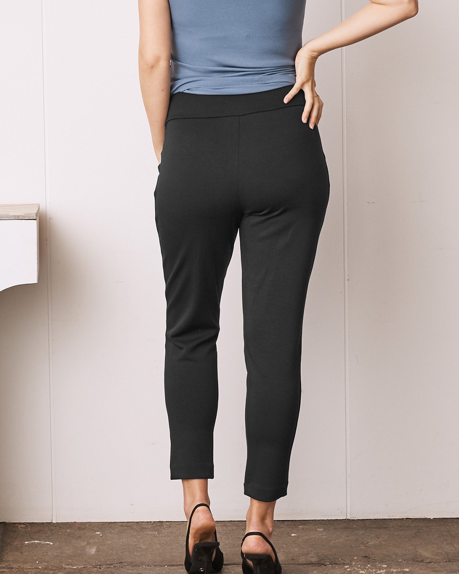 Full Stretch Slim Cut Maternity Work Pants - Ankle Length or Petite (1581995360359)