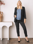 Full Stretch Slim Cut Maternity Work Pants - Ankle Length or Petite (1581995360359)
