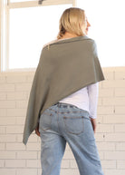 Back view - Moozie Mama Luxury Poncho/Scarf Maternity & Nursing Cover in Sage Green (6723877601374)