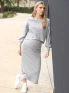 Long sleeve maternity & nursing cropped top (6658739208295)