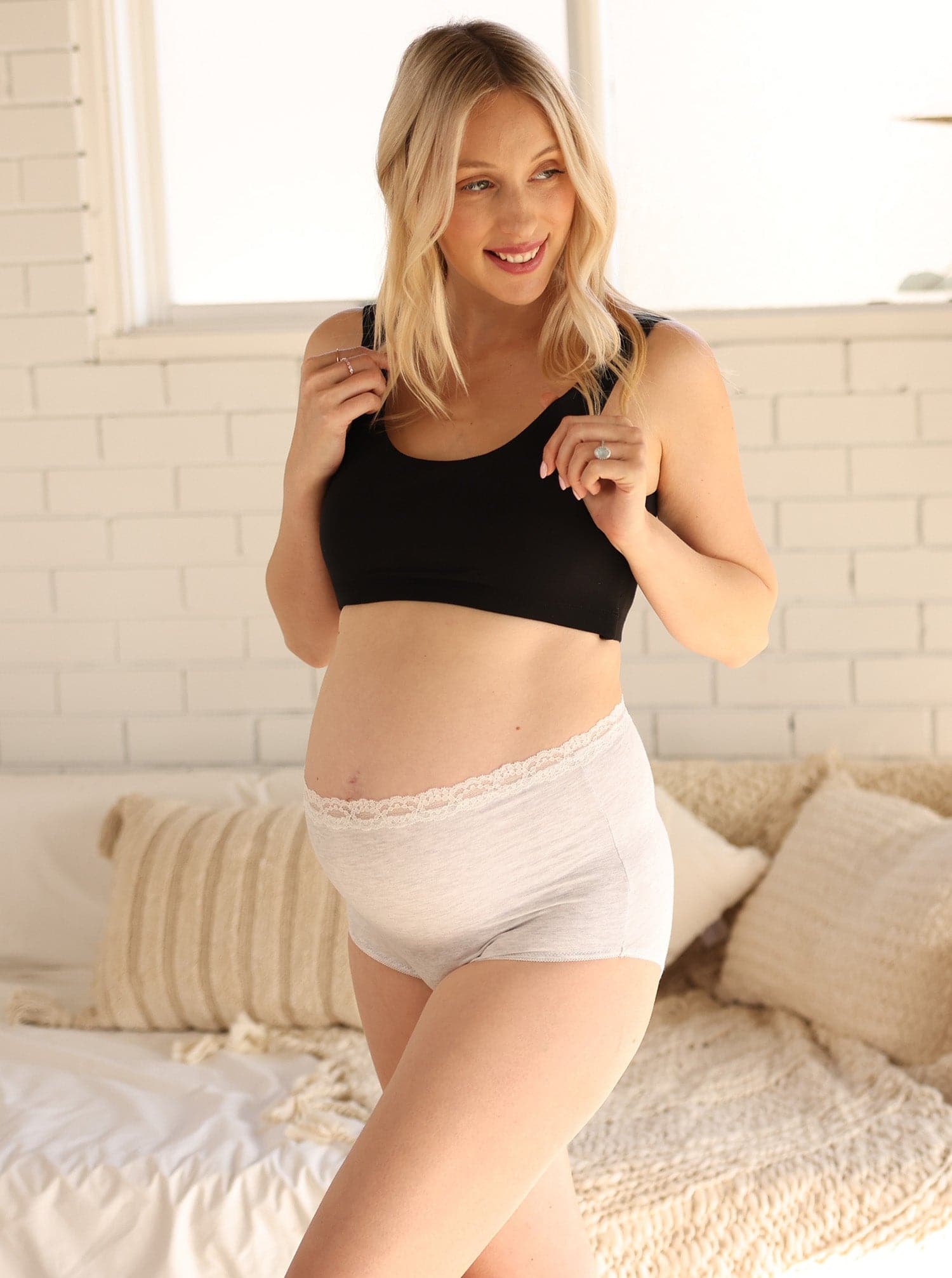 Gracie Lace Maternity Underwear in Bamboo in Marl Grey – ANGEL MATERNITY