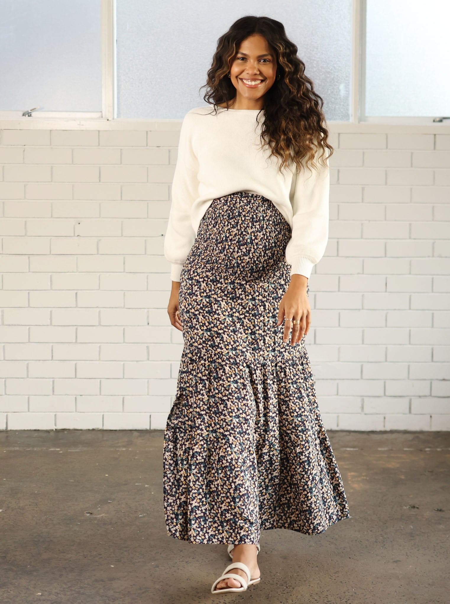 Navy skirt outlet maxi