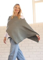 Main view - Moozie Mama Luxury Poncho/Scarf Maternity & Nursing Cover in Sage Green (6723877601374)
