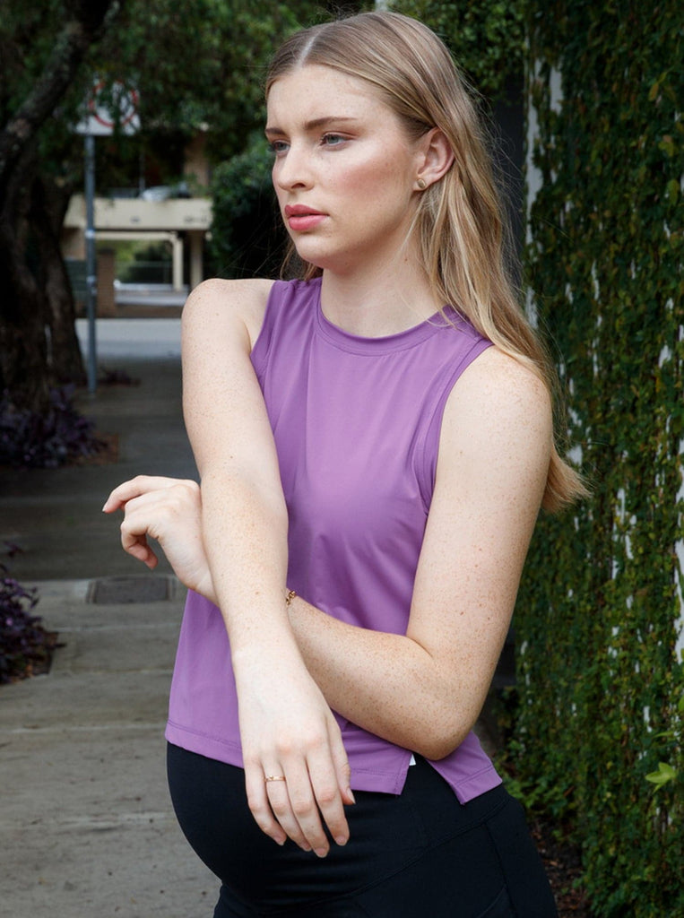 Sports Short Tank Top in Purple and Black (6658182217831)