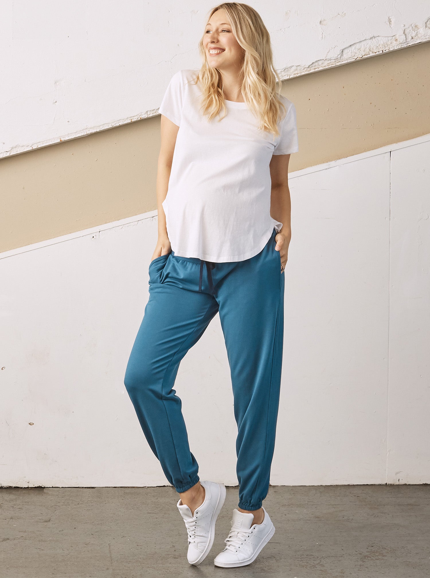Peta Low Waist Maternity Jogger Pants Blue Angel Maternity Australia