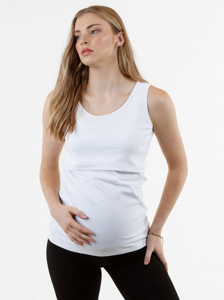 Maternity & Nursing Tank - White (4704062865511)