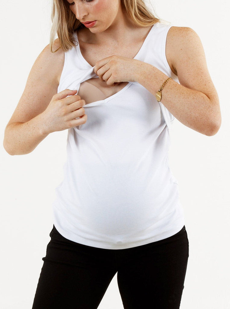 Maternity & Nursing Tank - White (4704062865511)